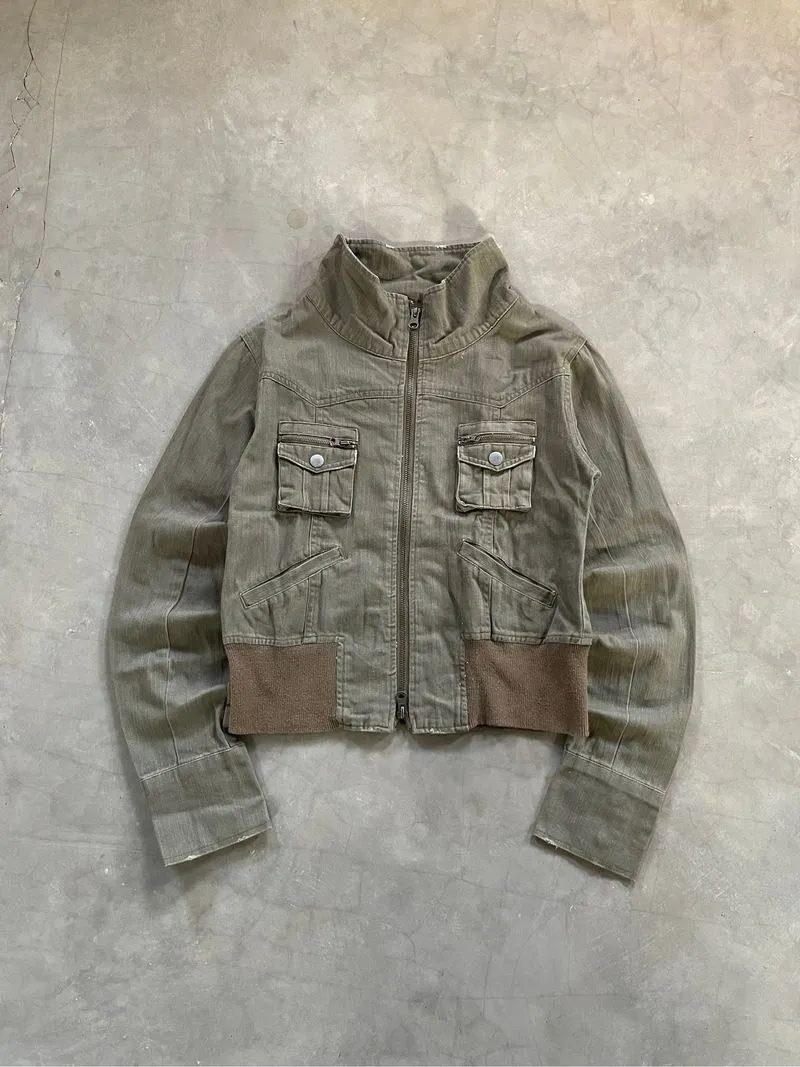 Ghost of Harlem Japan Y2k Grunge Military Double Zip Jacket  photo 1