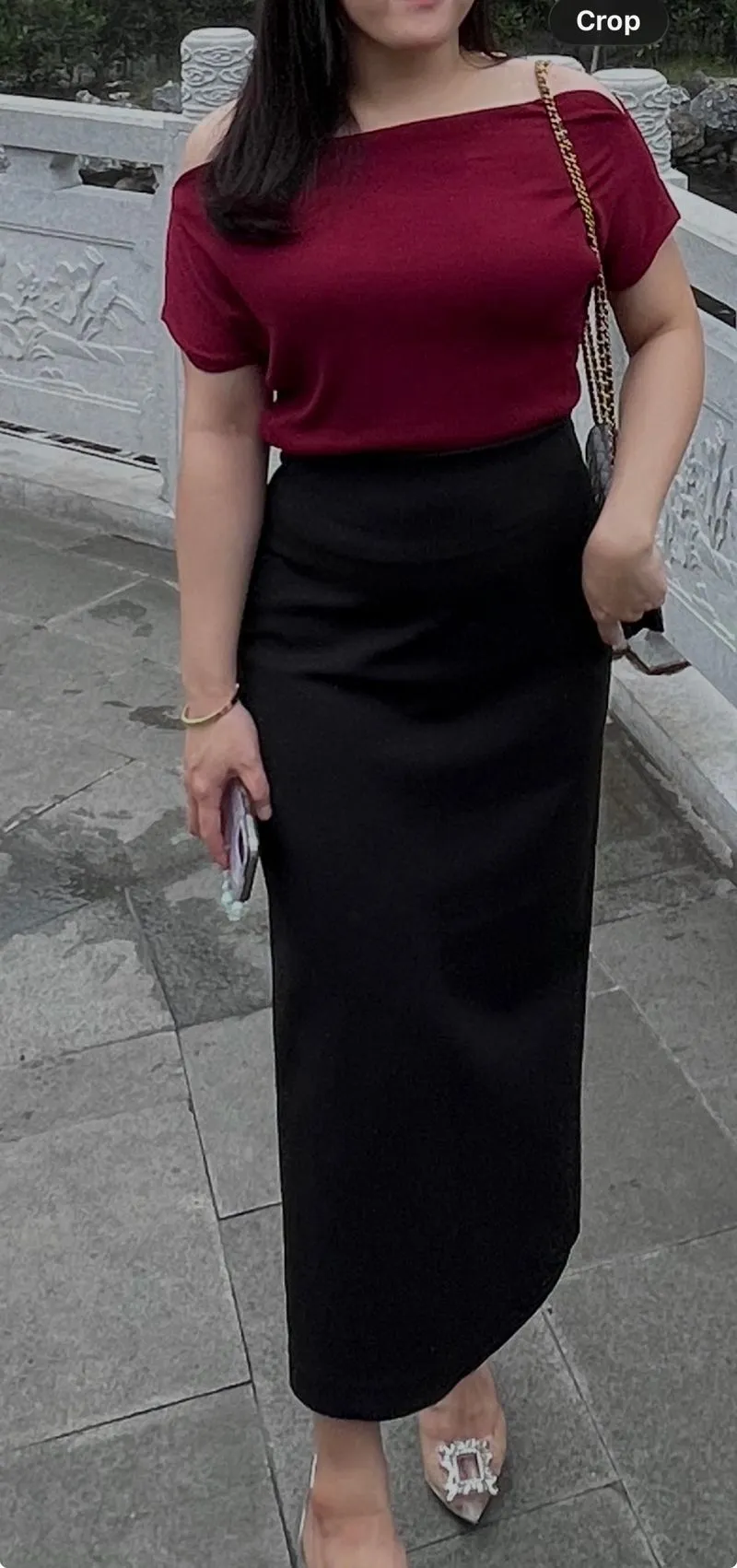 Sabrina red top photo 1