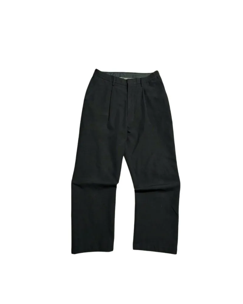 Loose Pleated Pants Trousers - Black  photo 1