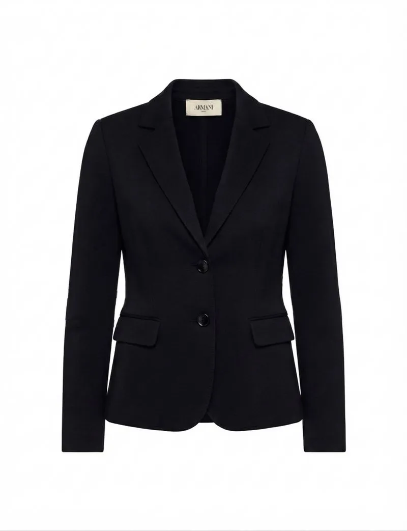 Armani Women's Collection Black Tailored Two-Button Blazer photo 1