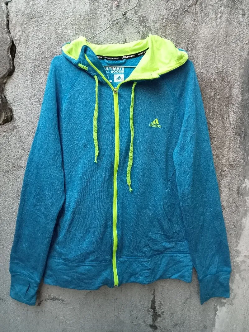 Adidas Streetwear Casual Hoody Wanita green blue photo 1
