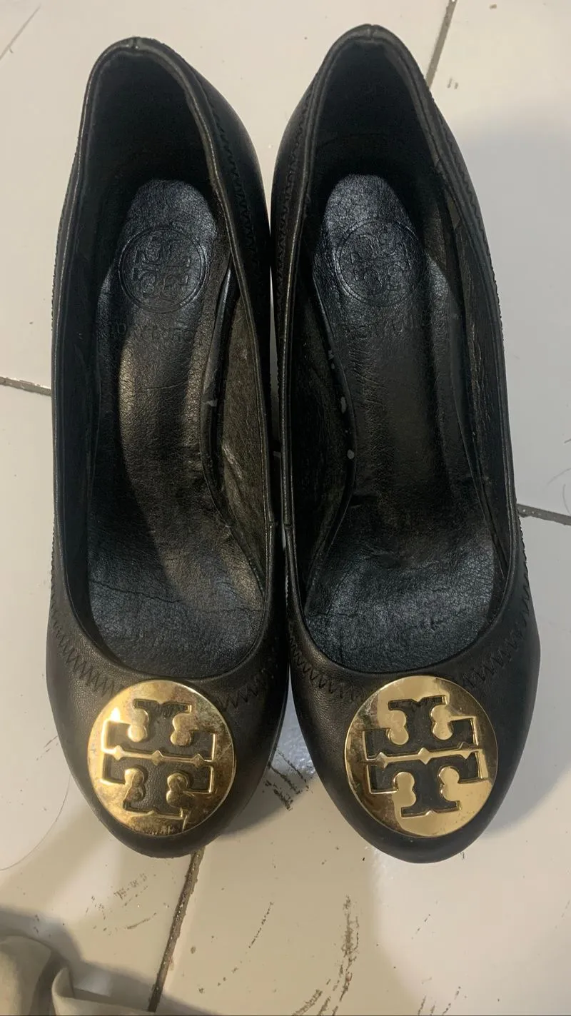Prleloved Wedges Tory Burch Hitam photo 1