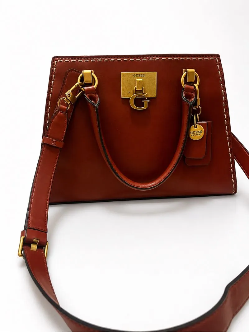 GUESS Vintage Structured Tote Satchel Handbag – Top Handle & photo 1