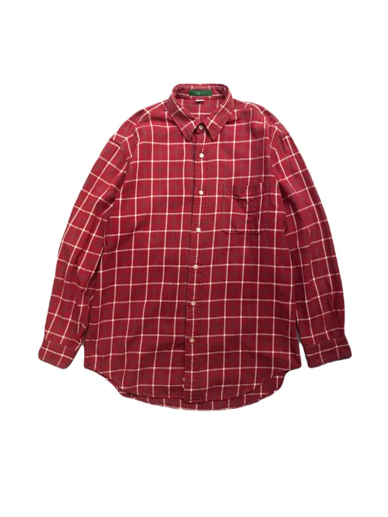 Plaid Reds Fadded Giordano Longsleeve Flanel Shirt - Unisex photo 1
