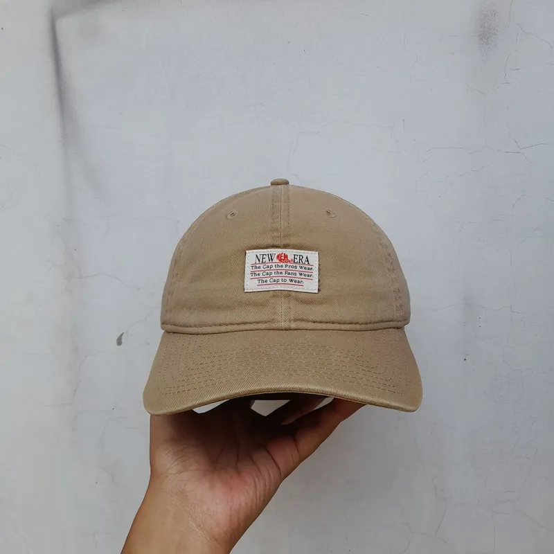 New Era Minimalist Casual Hat Pria tan brown photo 1