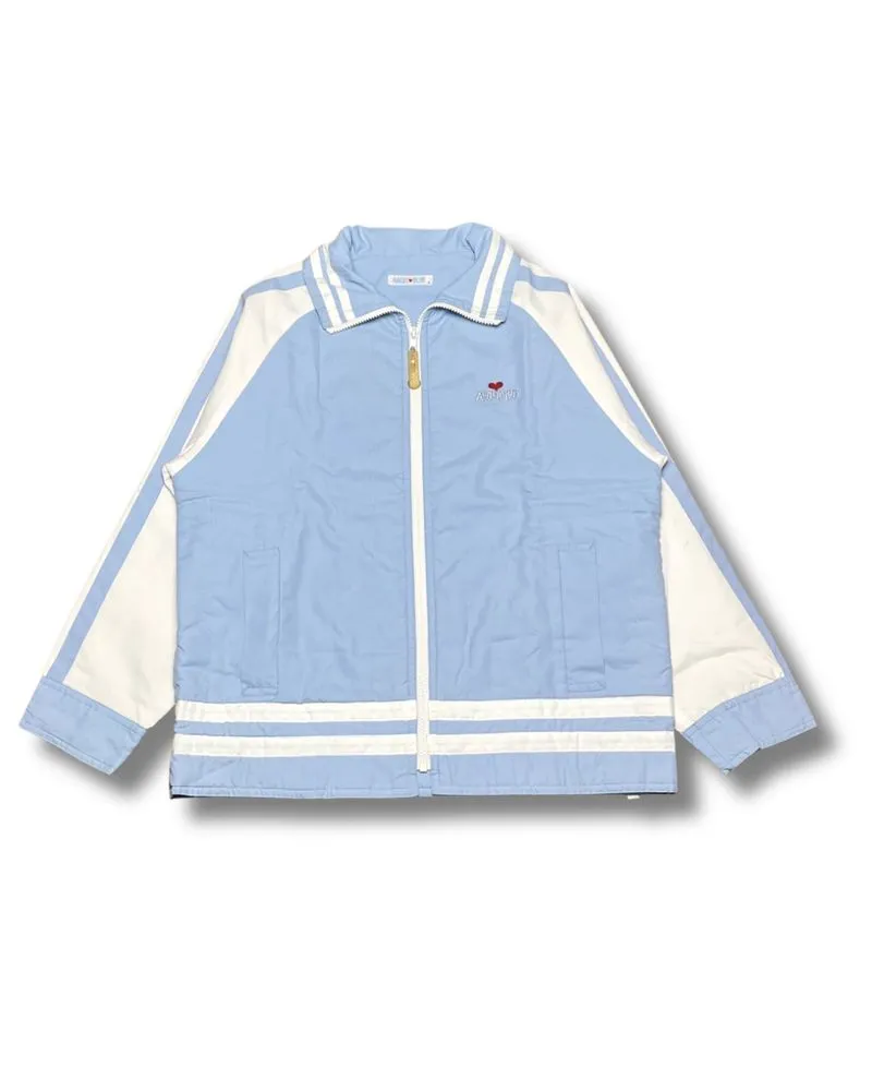 Angel Blue Vintage Baby Blue & White Track Jacket photo 1