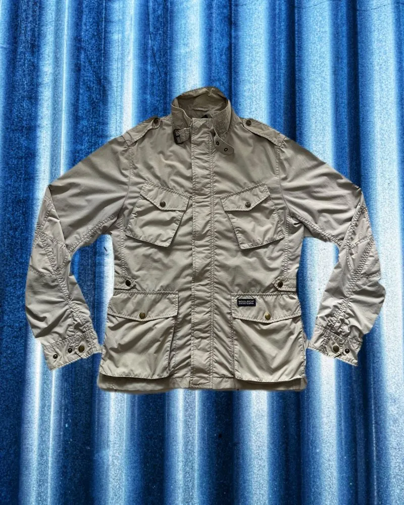 WOOLRICH BEIGE COTTON BIKER JACKET photo 1