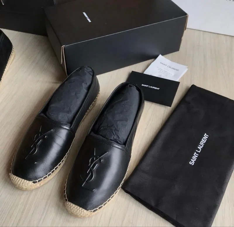 YSL SAINT LAUREN ESPADRILLES IN BLACK SIZE 39 1/2  photo 1