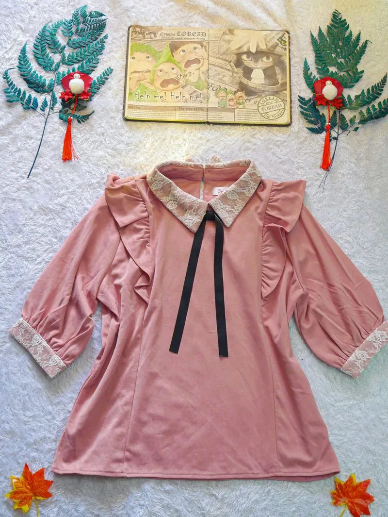Blouse Pink Kawai Jiraikei Bye-bye Atasan Wanita photo 1
