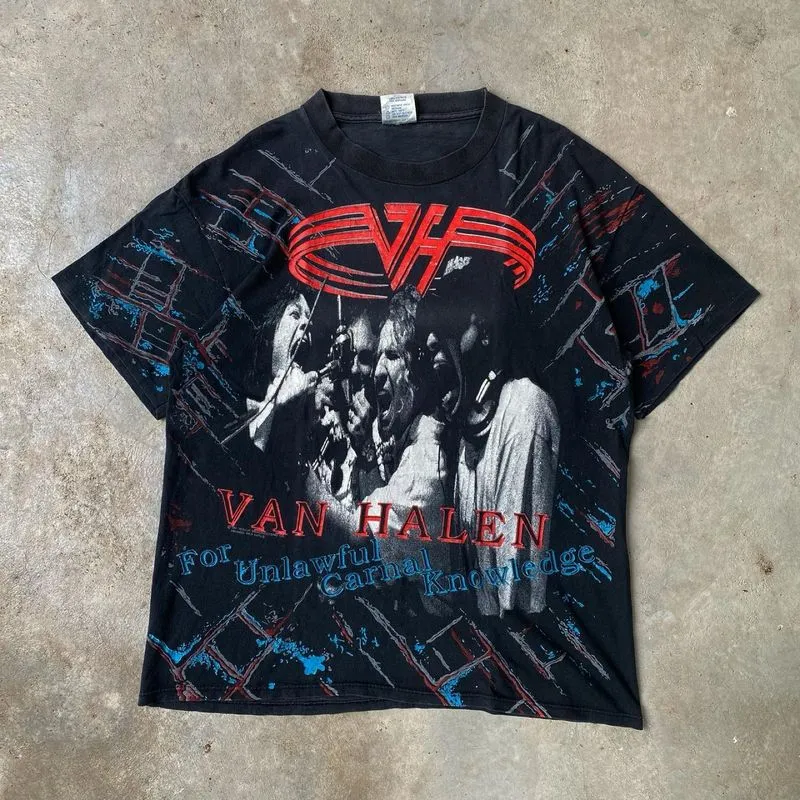Vintage Van Halen 1991 Allover Print Shirt photo 1