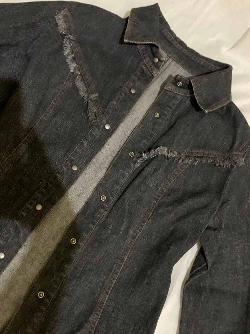 black denim jacket photo 1