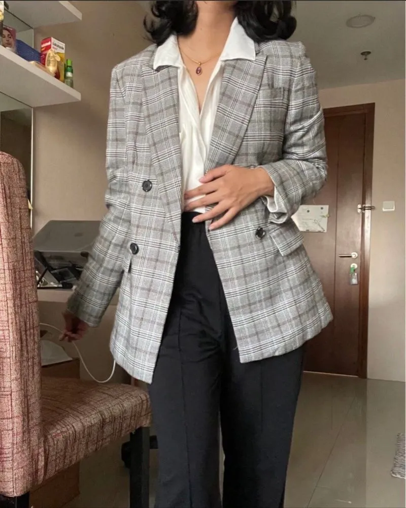 Korean premium blazer double breasted photo 1