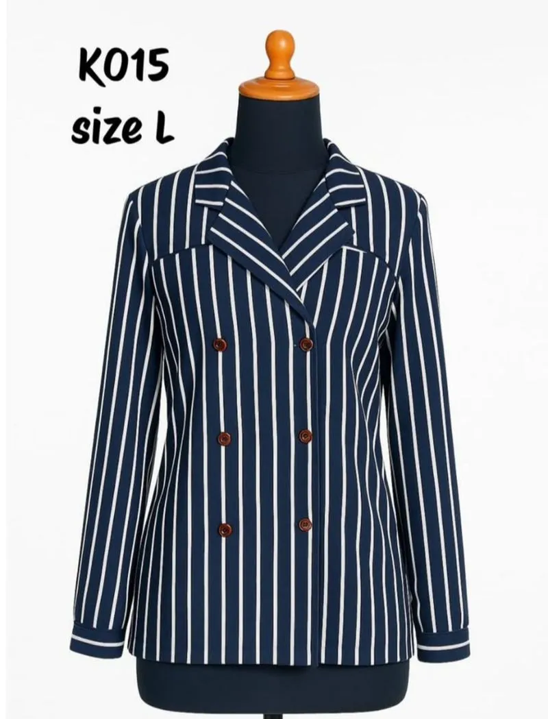 Blazers garis Wanita💙🤍 photo 1
