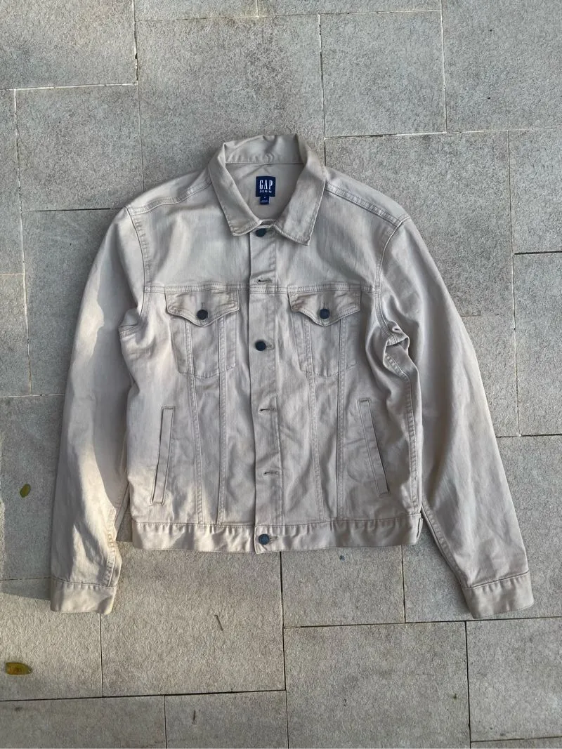 GAP Vintage Streetwear Denim jacket Pria tan photo 1