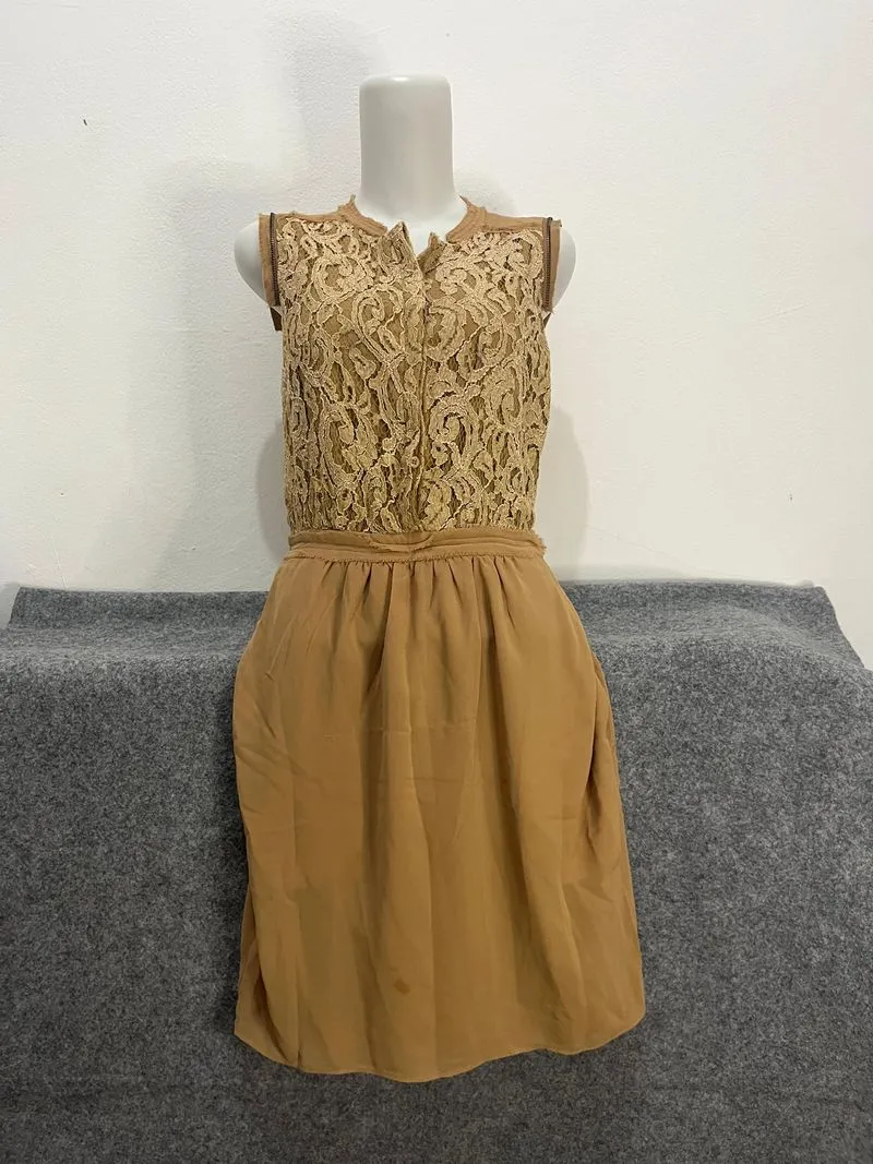 PL Dress wanita - dress cantik warna coklat muda - ready 1pc photo 1