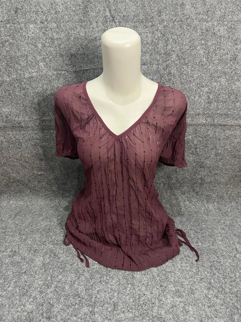 PL Blouse sequin - blouse wanita warna lavender - ready 1pcs photo 1