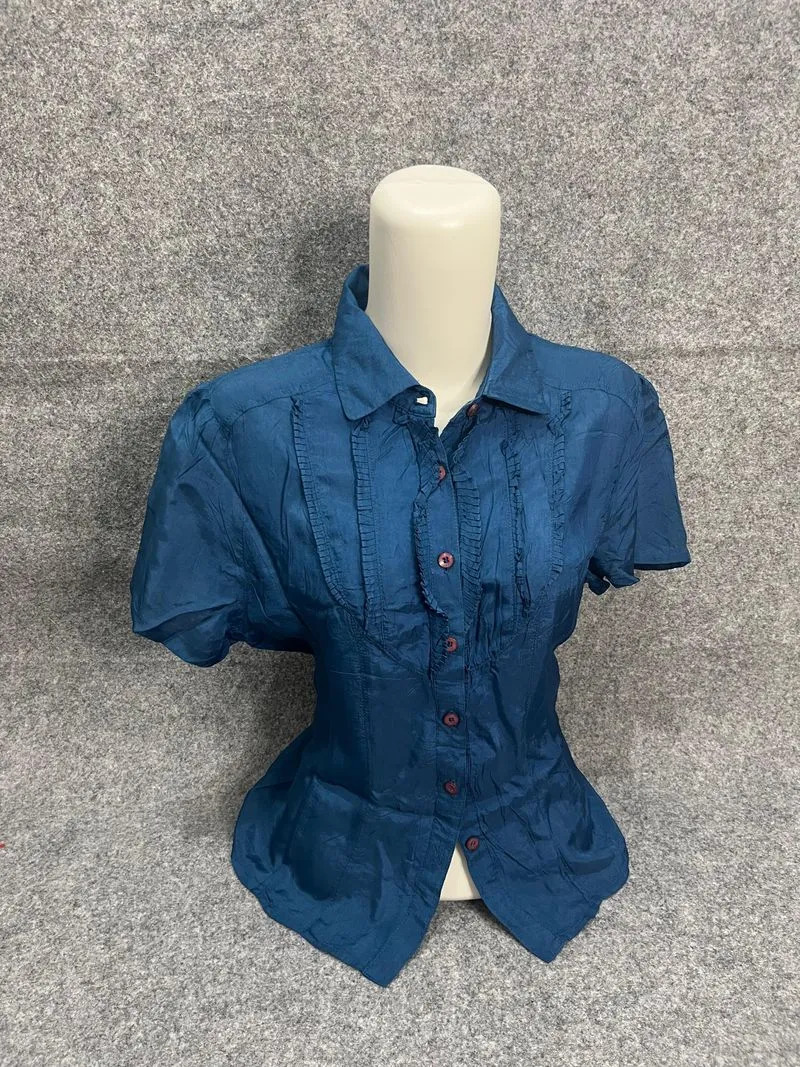 PL atasan wanita kemeja lengan pendek - warna biru - 1pcs photo 1