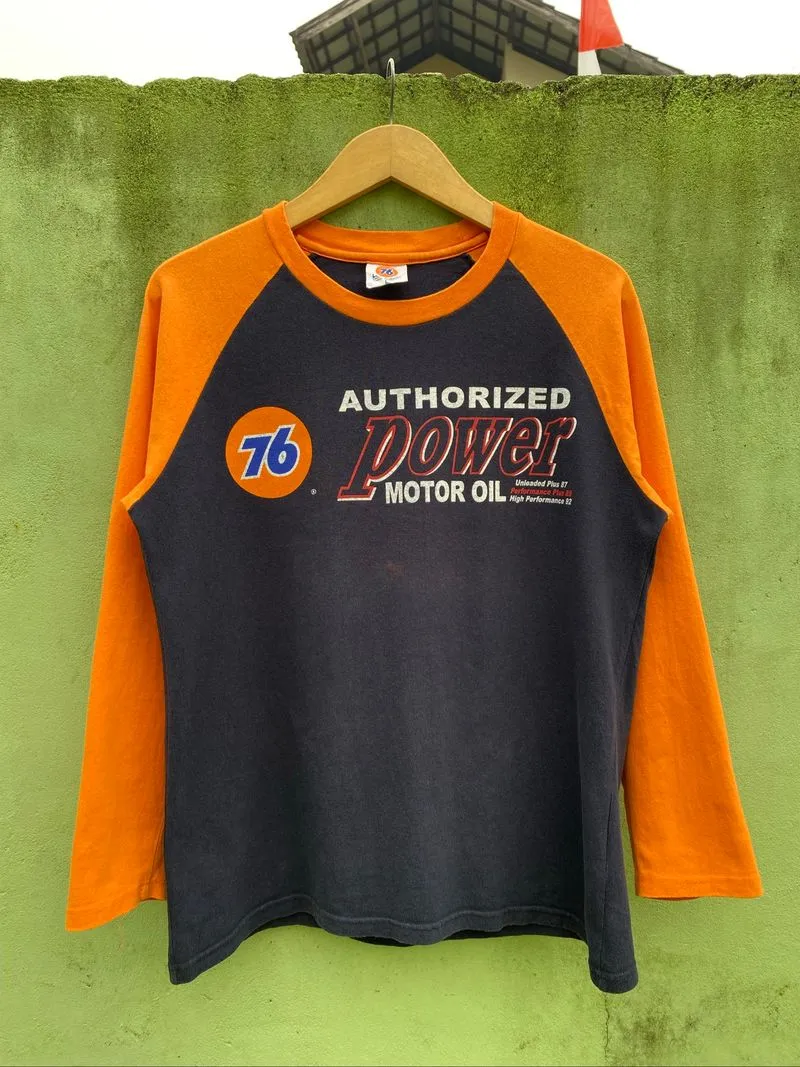 Vintage 76 Motor Oil Racing Raglan Long Sleeve Gas Station photo 1