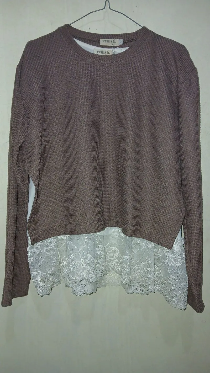 Atasan Veilish Chic Waffle Knit Croptop + Inner Vintage photo 1