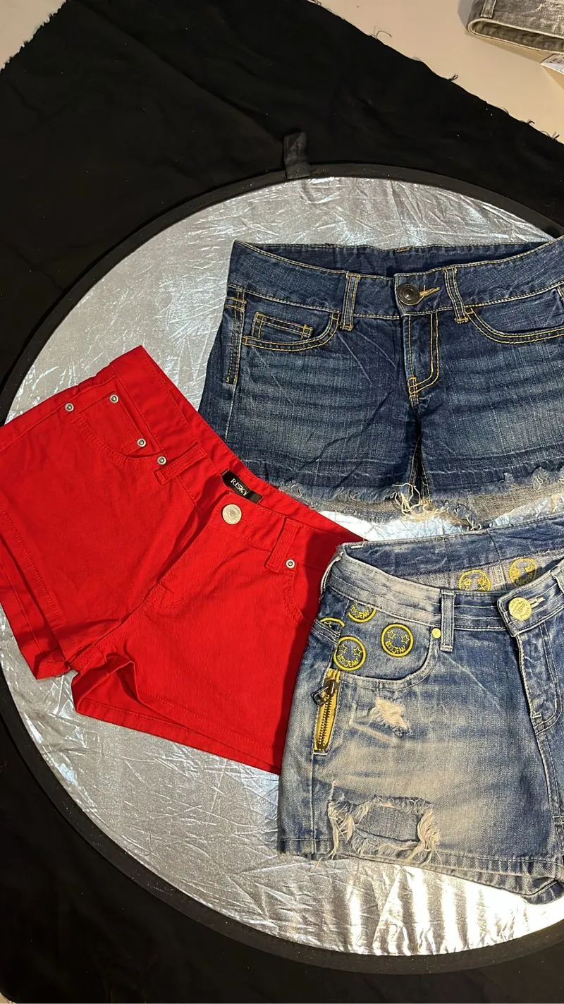 low waist denim shorts  photo 1
