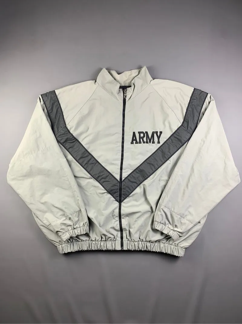 2000s US ARMY IPFU Gray Reflective Windbreaker (L) photo 1