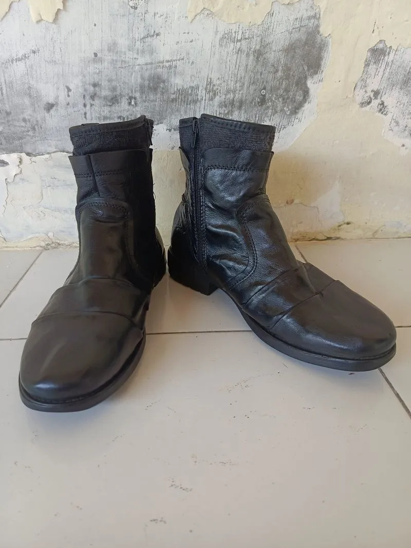 BUGATTI "Zipper" Black Leather Boot #43 / 27,5cm photo 1