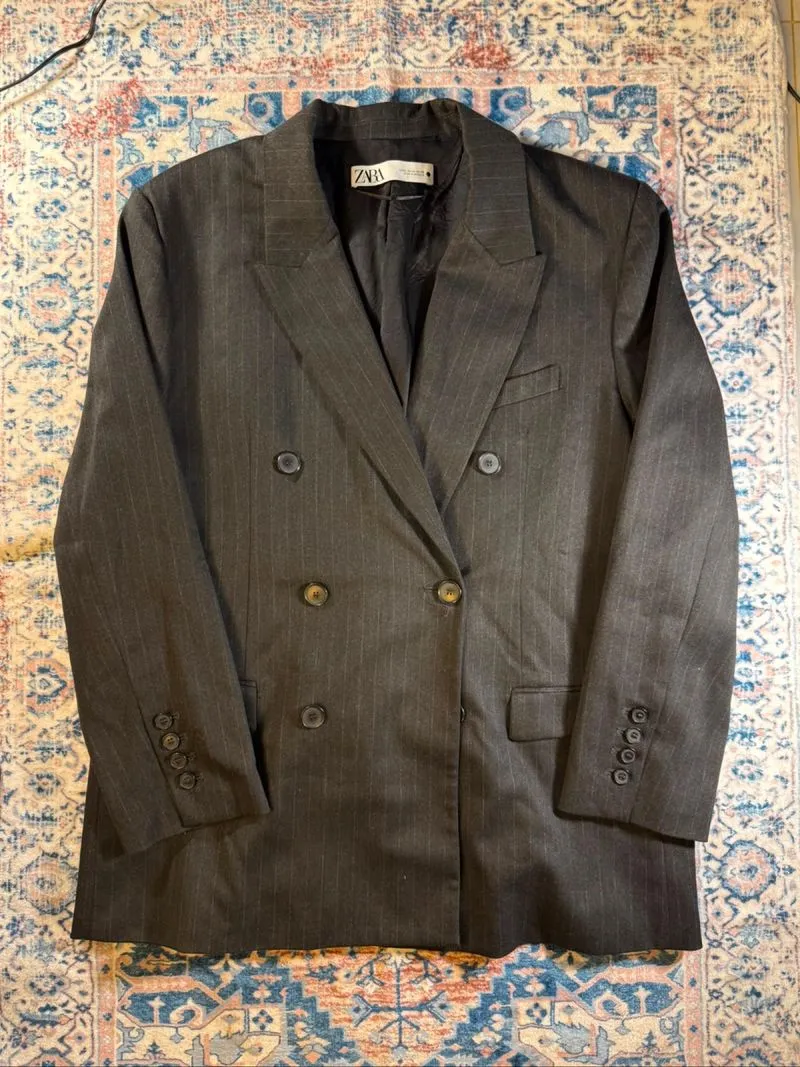Zara blazer double breasted pinstripe  photo 1