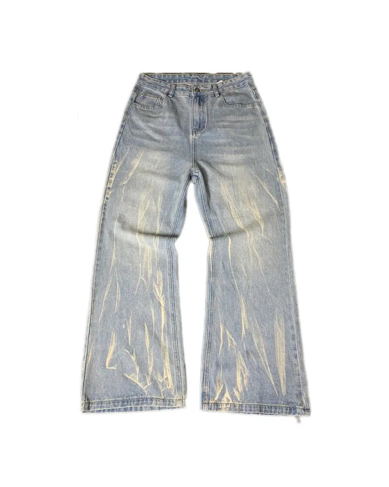 Streetwear Grunge Jeans Pria white blue photo 1