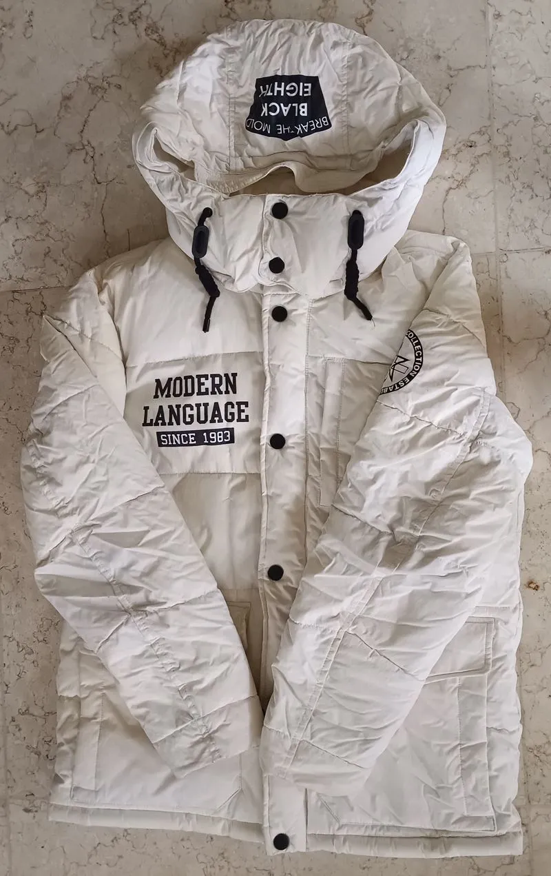 TBJ Nearby Minimalist Puffer jacket Pria white black photo 1
