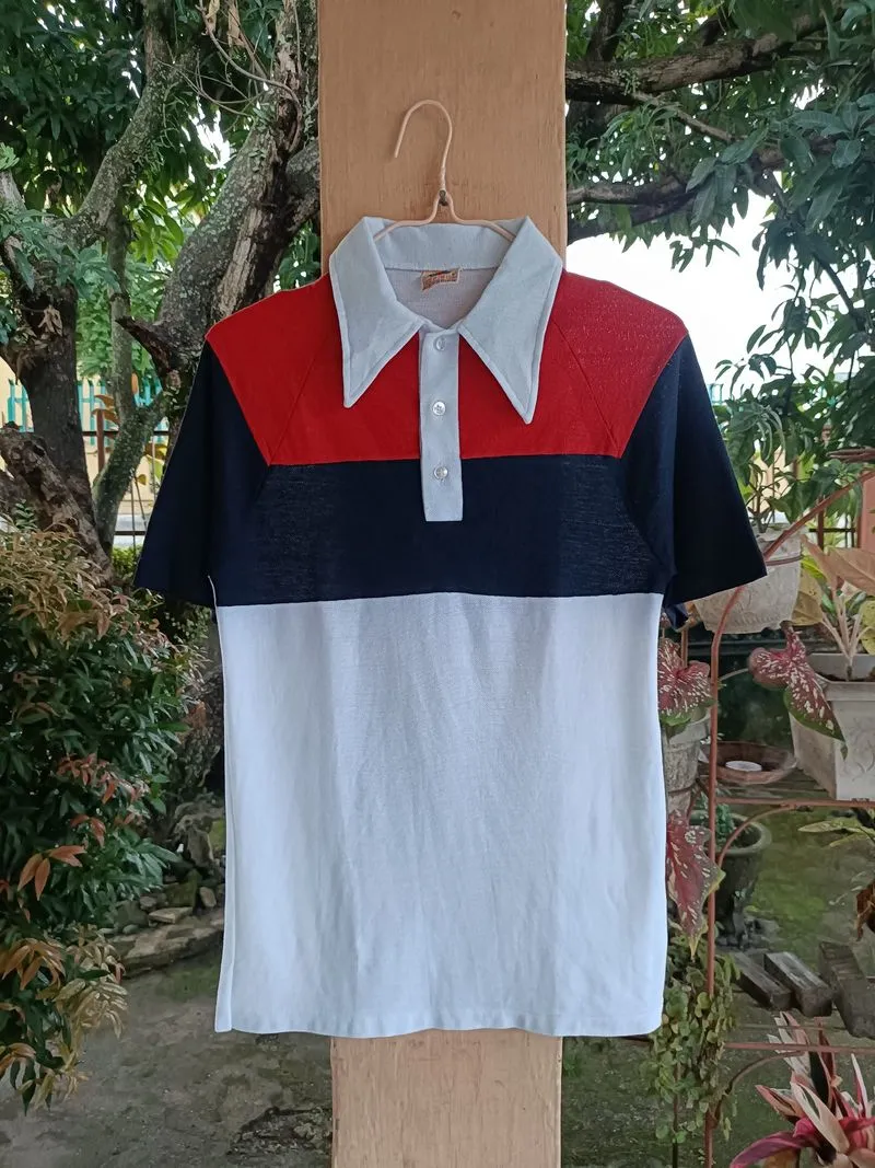 Vintage70s Fruit Of The Loom Tri Colour Polo T-shirt  photo 1