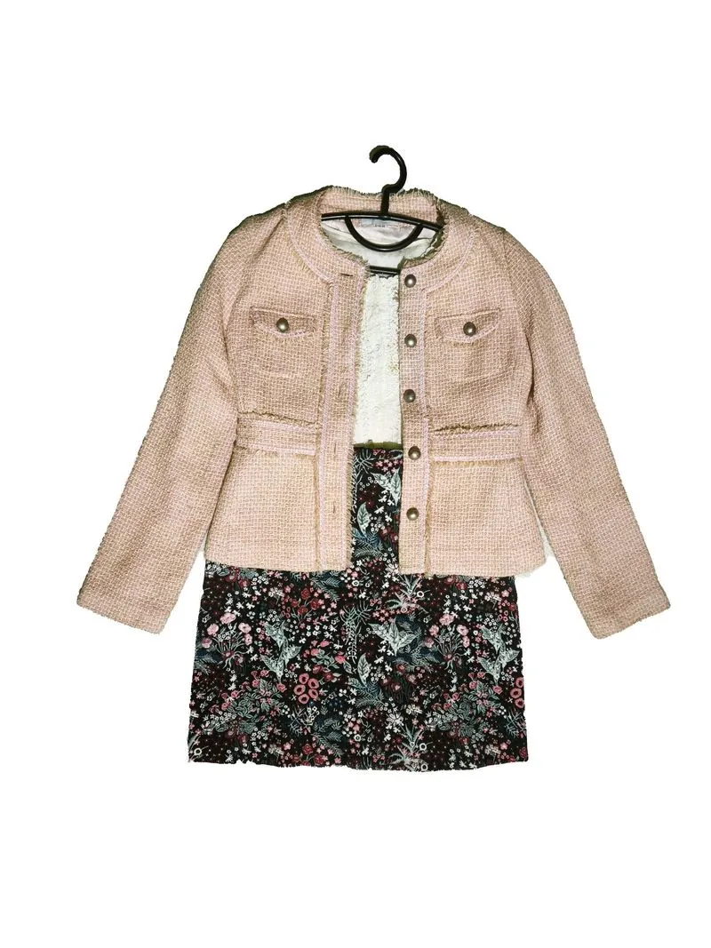 H&M Skirt + GRATIS Kaos Brukat + GRATIS Blazer Tweed Pink photo 1