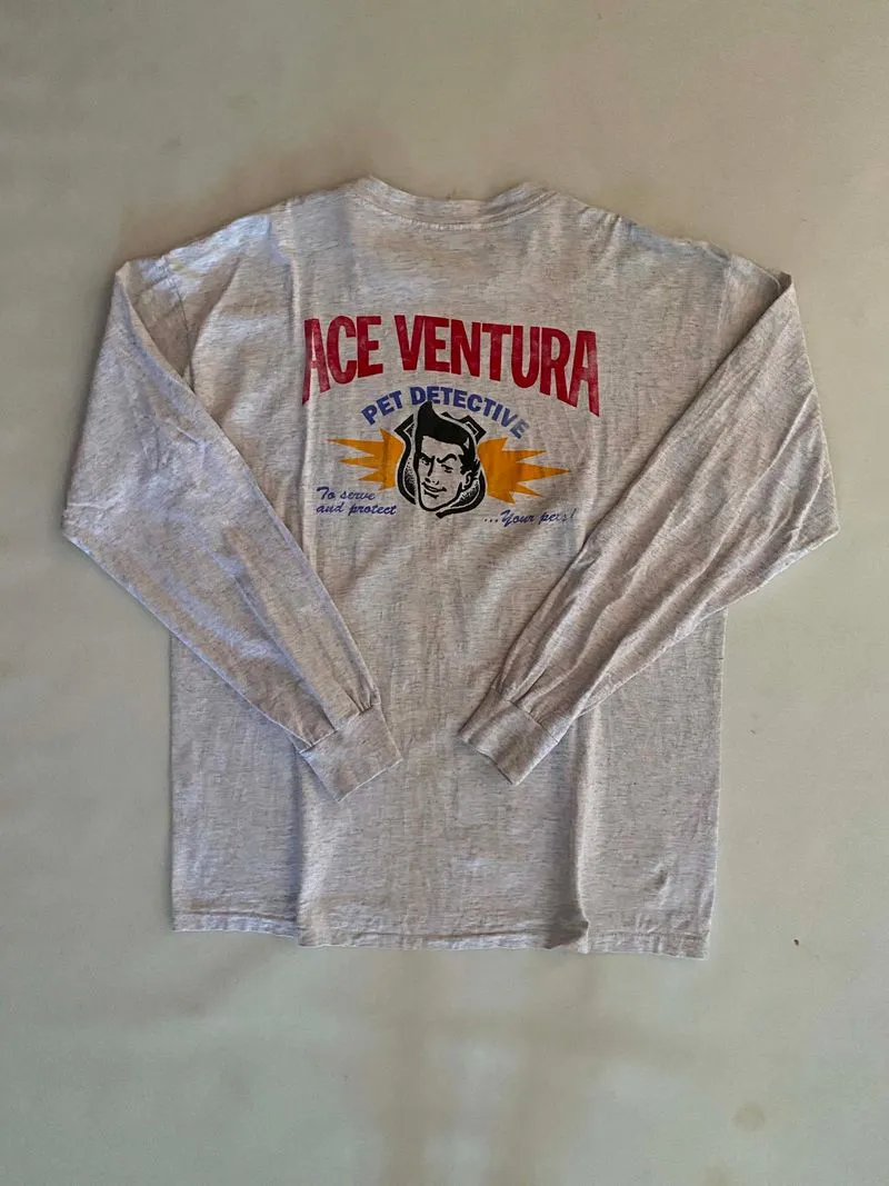 KAOS TSHIRT LONG SLEEVE VINTAGE 90S ACE VENTURA MOVIE PROMO  photo 1