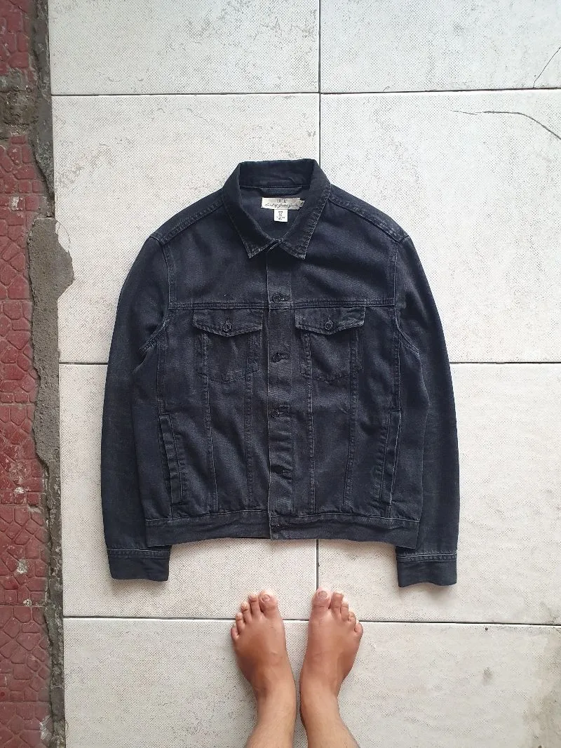 H&M Grunge Indie Denim jacket Pria black gray photo 1