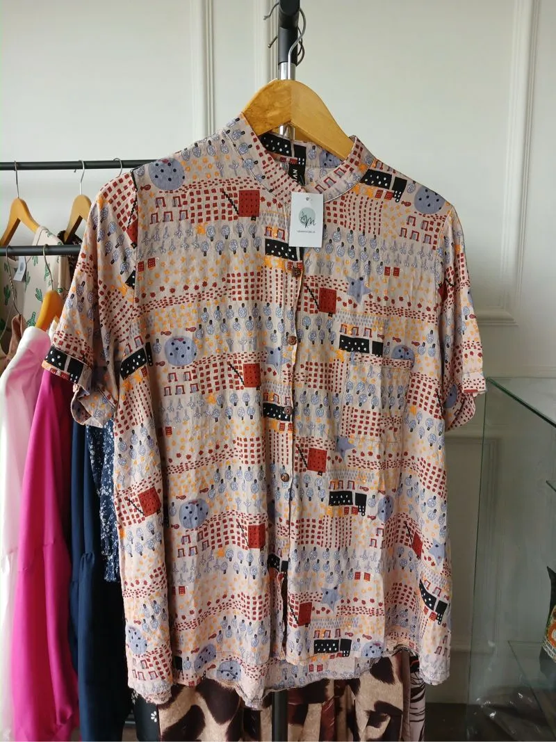 Fairy Casual Shirt Wanita tan brown photo 1
