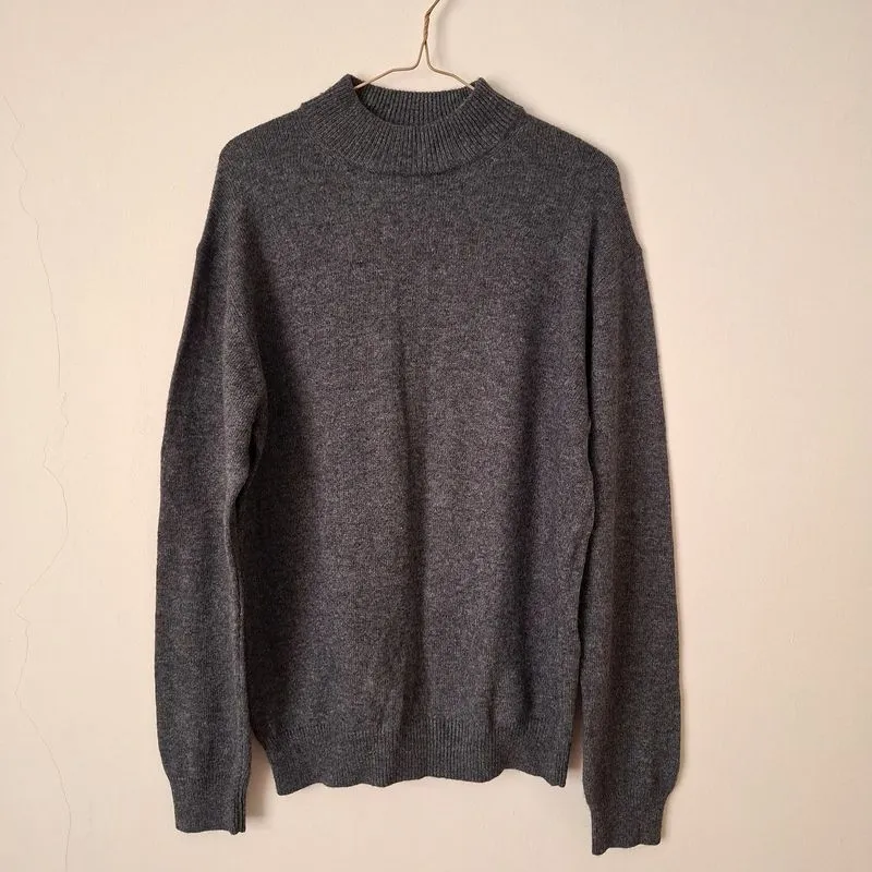 Basic Grey High Neck Sweater photo 1