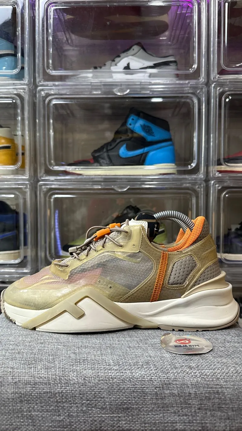 FENDI FLOW FF NYLON TRANSPARENT MIX MEDIA LOGO SNEAKERS , FE photo 1