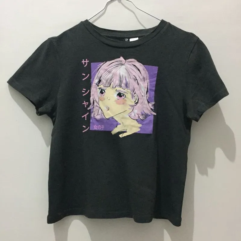 H&M Casual T-shirt Wanita purple black photo 1