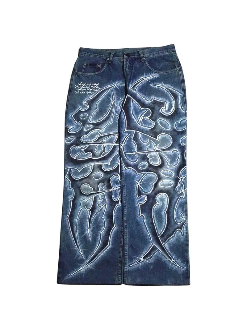handmade painted tribal baggy pants cybersigilism photo 1