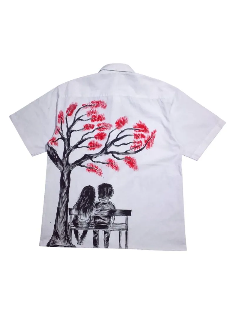 boxy shirt handmade painted "Amore / With u" photo 1
