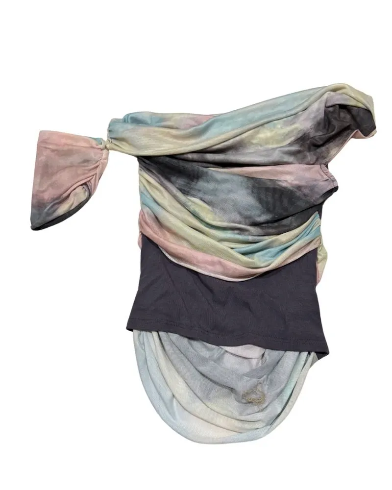 Atasan Mesh One Shoulder Tie Dye photo 1