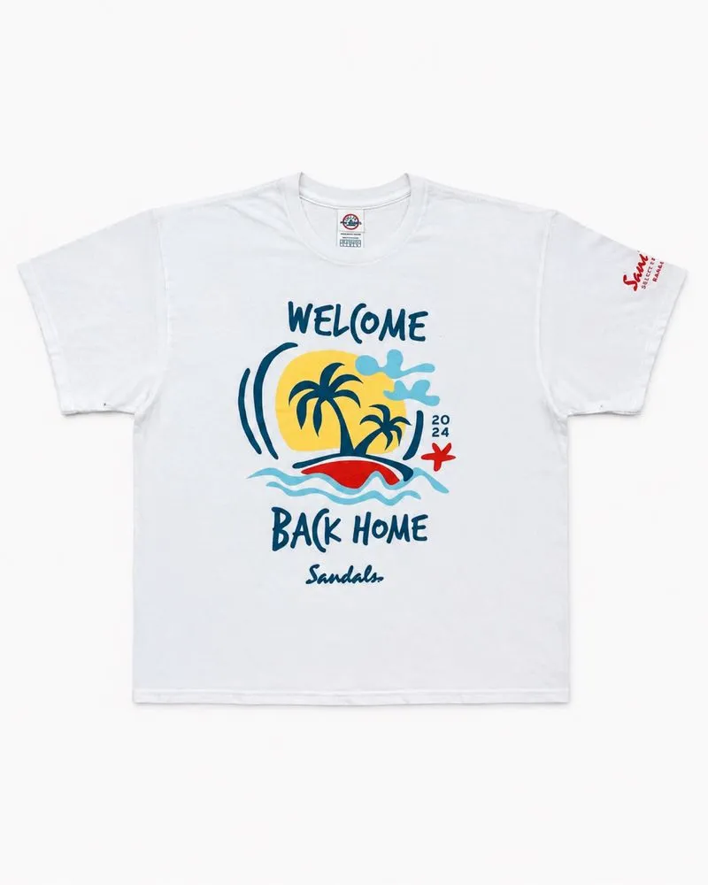 Welcome back sandals graphic tshirt photo 1