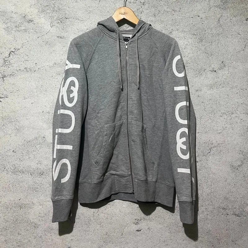 Stussy spellout zip hoodie abu photo 1