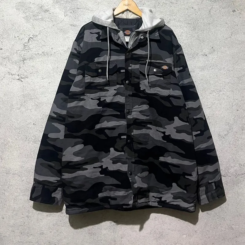 Dickies hooded duck shirt Jacket coat qualited camo black photo 1