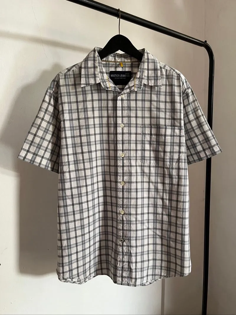Nautica Jeans Grey Plaid Shirt photo 1
