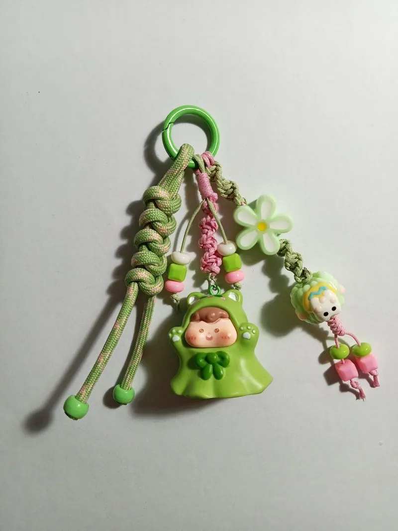 [ NETT ] Handmade Green Cute Ghost Theme Bag Charm / Keychai photo 1