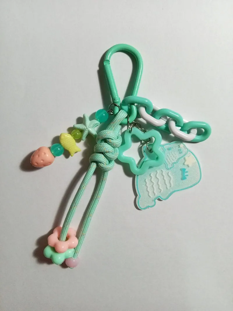 [ NETT ] Handmade Teal FishTheme Bag Charm / Keychain photo 1