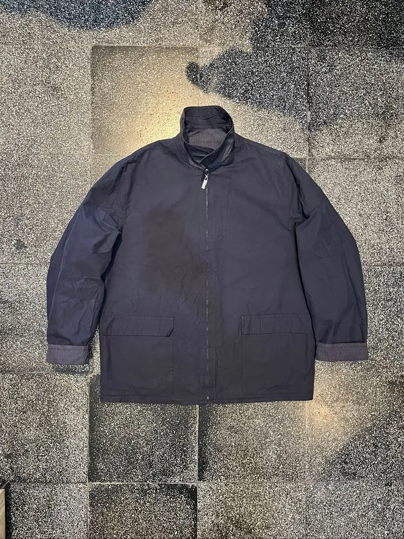 Vtg Givenchy, Pinstripe French Work Jacket Reversible photo 1