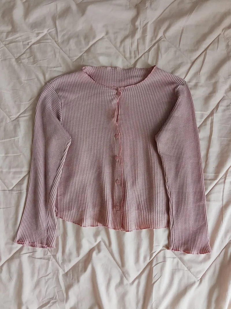 Cardigan Waffle Pink  photo 1