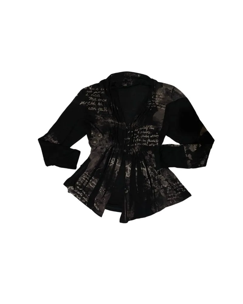 Chamois V-Neck Graphic Cardigan Top photo 1