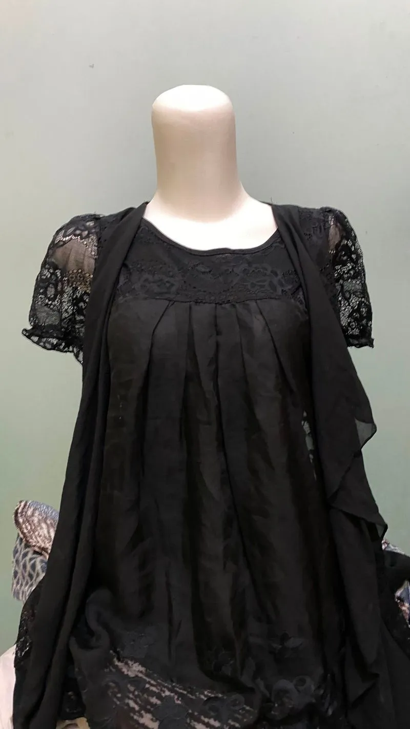 Black brokat robe night gown  photo 1